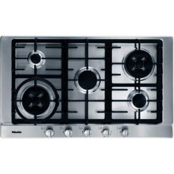 Miele KM2054 90cm 5 Burner Gas Hob with Wok Burner in Stainless Steel